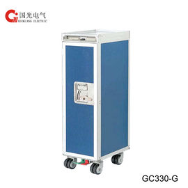 Blue Airplane Food Trolley , Flight Attendant Cart Box Type Sealing